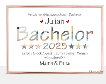 Cash gift card graduation gift 2025 bachelor gift, cash gift card congratulations on bachelor, give money, A4 poster