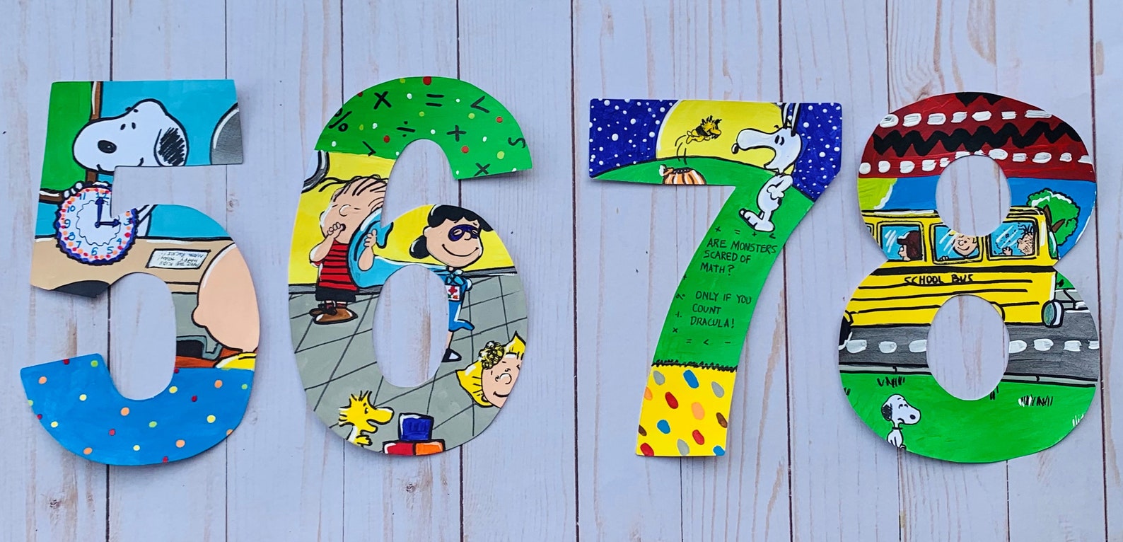 Oh Peanuts 110 Laminated Numbers Set of 10 Etsy