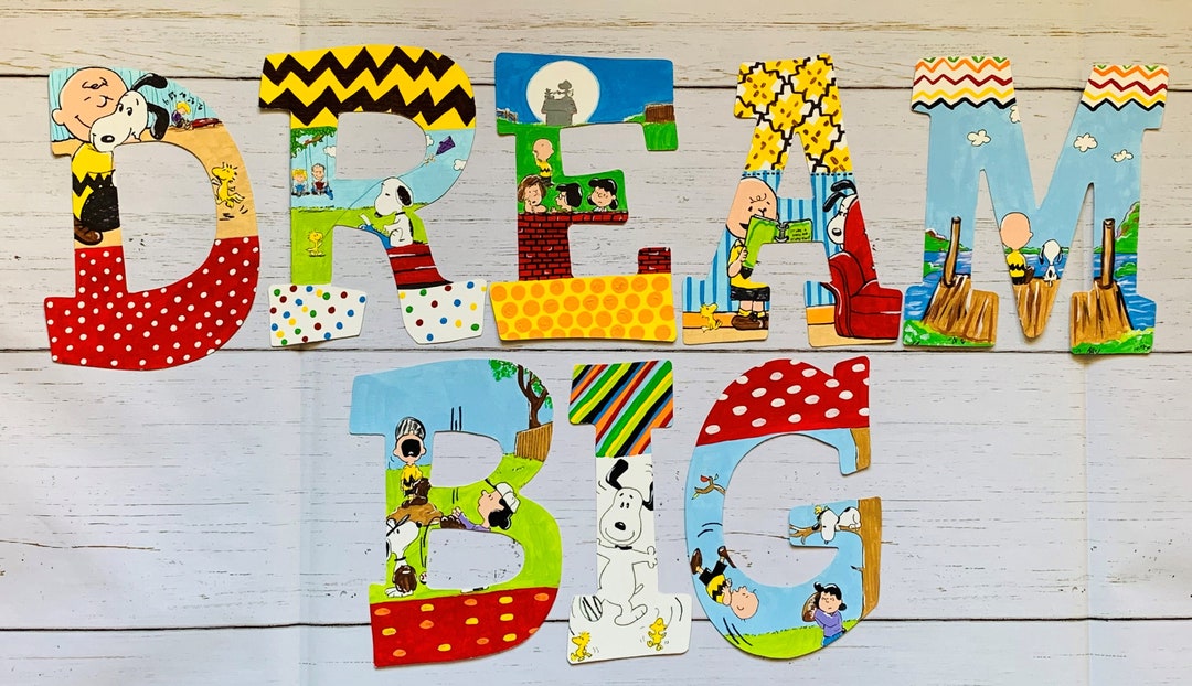 Oh Peanuts! DREAM BIG Wall Letters DIGITAL Download - Etsy