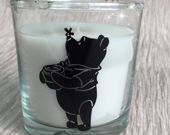 Winnie the Pooh Candle and Holder. Birthday, Valentines Day,  Mothers Day, Wedding, Engagement Gift