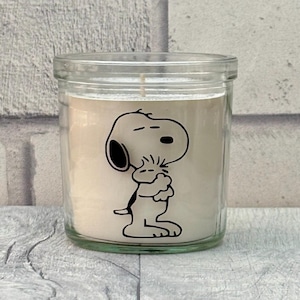 Snoopy Retro Style Scented Candle. Valentines Day, Wedding, Birthday, Mothers Day Anniversary.