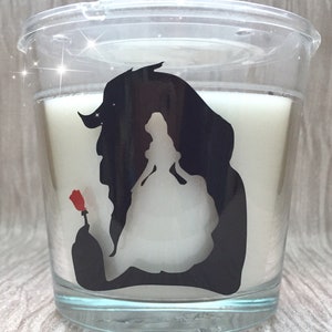 Beauty and the Beast Silhouette Candle. Birthday.  Christmas. Secret Santa. Stocking Filler