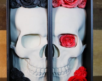 Skull Book Nook Shelf Insert | 3D Printed Gothic Book Nook | Dark Romance Bookshelf Decor | Dark Academia Skull Decor | Custom Colors