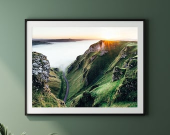 Winnats Pass Print - Peak District Photo Landscape Wall Art in the UK Poster Original Artwork Nature Framed Picture Canvas Home Decor Gift