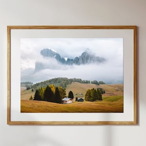 Alpe di Siusi - Print, Framed, Canvas - Seiser Alm Dolomites Italy Mountain Landscape Photo - Original Wall Art, Home Decor, Skiing Gift