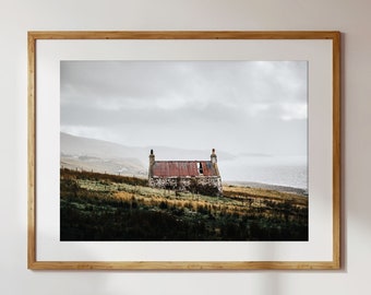 WILD CABIN PRINT - Original Scotland Landscape Photography - Rustic Croft in Melvaig - Fine Art Print Unframed, Framed or on Canvas