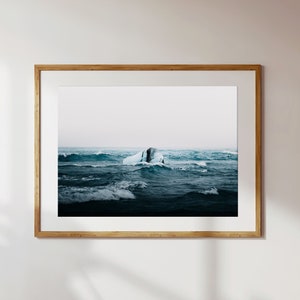 BLUE ICE - Print, Framed, Canvas - Jökulsárlón Iceland Glacier Landscape Nature Photo - Original Wall Art, Minimalist Home Decor, Gift