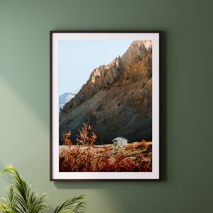MOUNTAIN SHACK Print, Framed, Canvas Manang Nepal Annapurna Circuit Mountain Landscape Photo Original Wall Art, Home Decor, Gift image 3