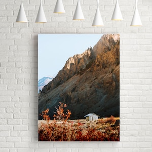 MOUNTAIN SHACK Print, Framed, Canvas Manang Nepal Annapurna Circuit Mountain Landscape Photo Original Wall Art, Home Decor, Gift image 1