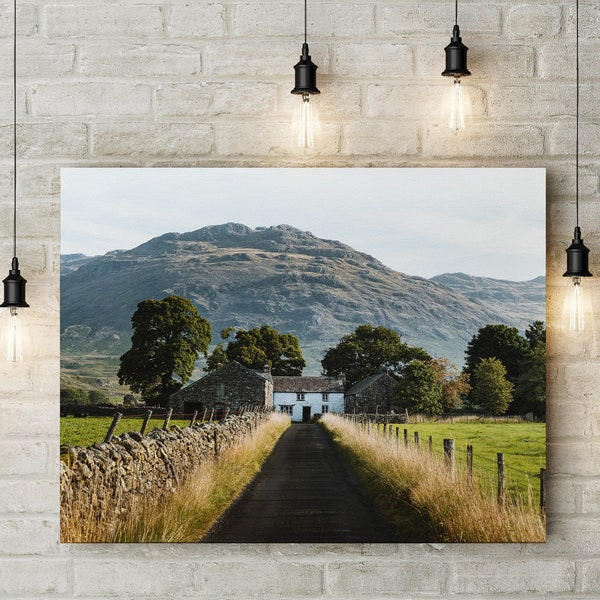 LAKELAND FARMHOUSE - Print, Canvas, Framed - Original Lake District Mountain Landscape Photo - Large Wall Art, Home Decor, House Gift