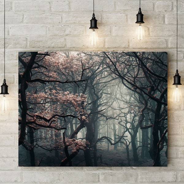 Gothic Woodland Print - Original Landscape Photo - Peak District Trees in Autumn - Available as print, canvas or framed wall art home decor