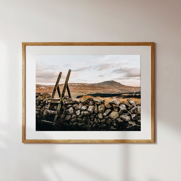 INGLEBOROUGH PRINT - Yorkshire Dales Photographie de paysage originale, Impression, Sans cadre, Encadré sur toile Three Peaks Gift Home Decor Wall Art