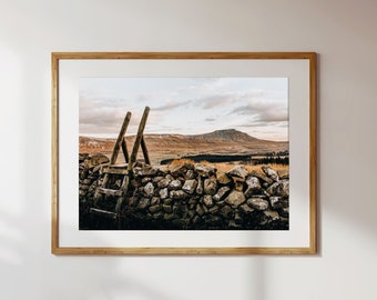 INGLEBOROUGH PRINT - Yorkshire Dales Original Landscape Photography, Print, Unframed, Framed on Canvas Three Peaks Gift Home Decor Wall Art