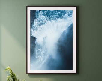 DETTIFOSS FALLS - Print, Framed, Canvas - Iceland Abstract Landscape Nature Photo - Original Wall Art, Bathroom Home Decor, Gift