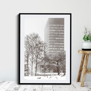 Sheffield Schwarzweißdruck - Weston Park, Arts Tower University, Landschaft Fine Art Gerahmte Leinwand Wandkunst, Original Fine Art Foto