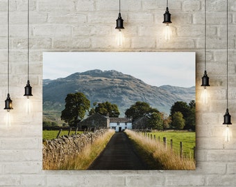 LAKELAND FARMHOUSE - Print, Canvas, Framed - Original Lake District Mountain Landscape Photo - Large Wall Art, Home Decor, House Gift