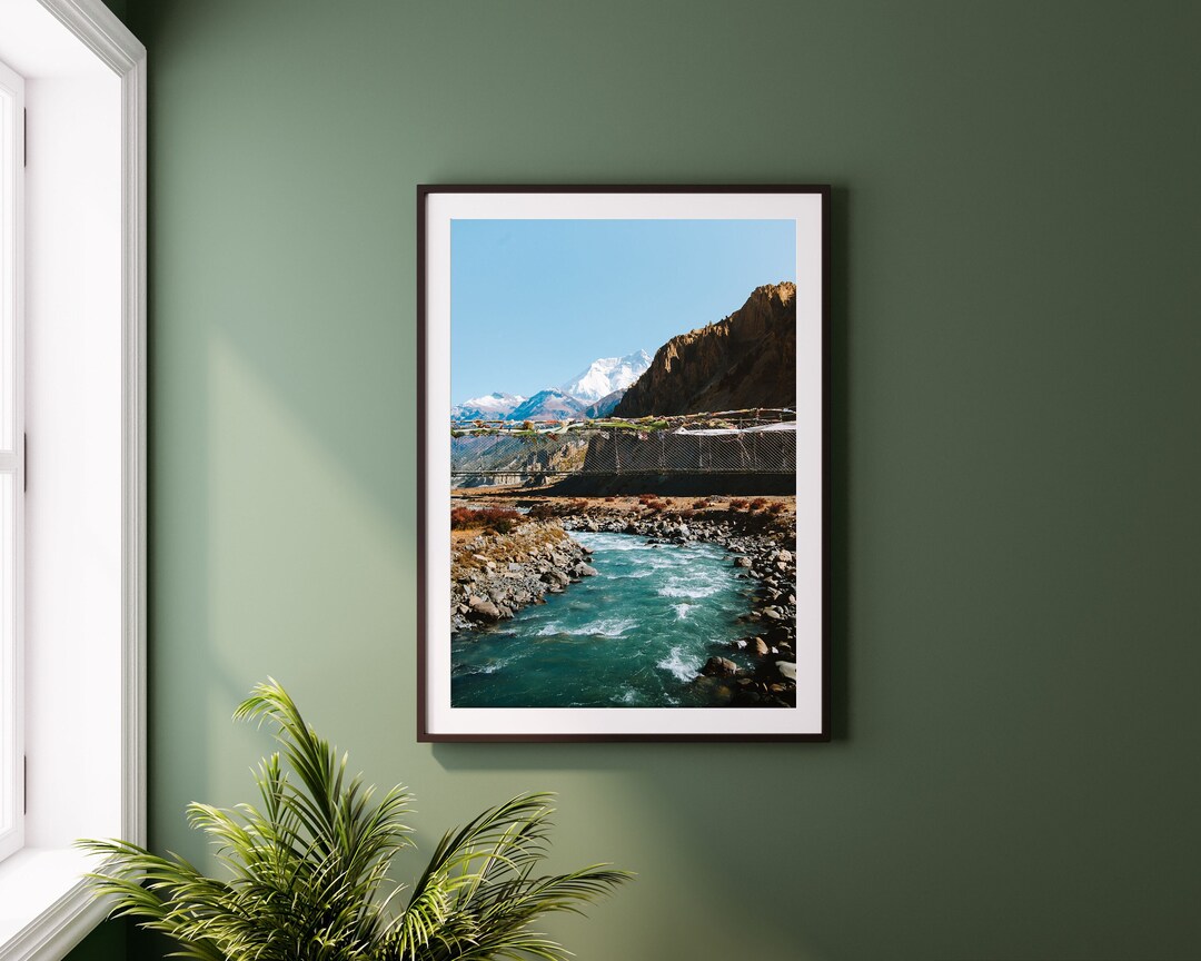 Nepali Bridge Print Framed Canvas Manang Nepal Annapurna Etsy