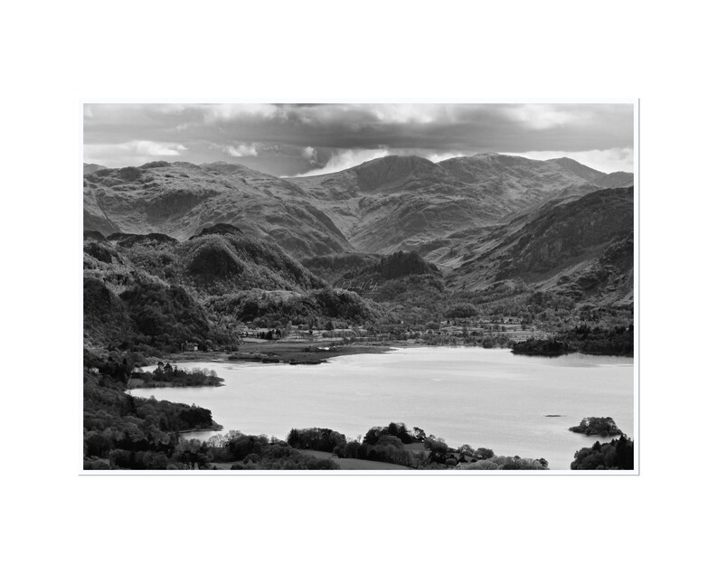 Black and White Landscape Lake District Print Large Wall Art Etsy