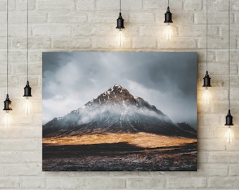 SCOTTISH MOUNTAIN - Print, Framed, Canvas - Buachaille Etive Mòr Glencoe Landscape Photo - Original Wall Art, Dramatic Home Decor, Gift