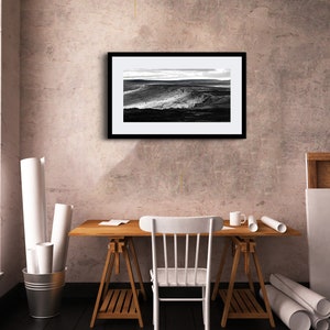 Peak District Print Stanage Edge Panoramic Black and White Landscape Photography Climbing Outdoor Sheffield Wall Art Derbyshire Framed image 8