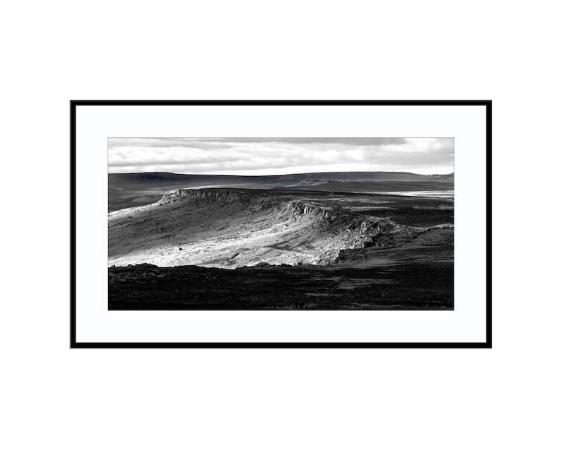 Peak District Print Stanage Edge Panoramic Black and White Landscape Photography Climbing Outdoor Sheffield Wall Art Derbyshire Framed image 2