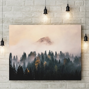 Stampa paesaggio dolomitico - Immagine di larice di montagna Immagine da parete nel Regno Unito Poster Fotografia naturalistica Immagine incorniciata Tela Home Decor