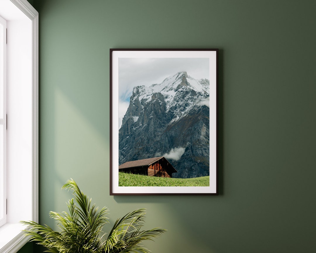 Grindelwald Swiss Alps Print: Mountain Chalet Landscape Photo - Etsy