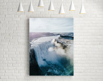 DETTIFOSS - Print, Framed, Canvas - Iceland Abstract Landscape Nature Photo - Original Wall Art, Bathroom Home Decor, Gift