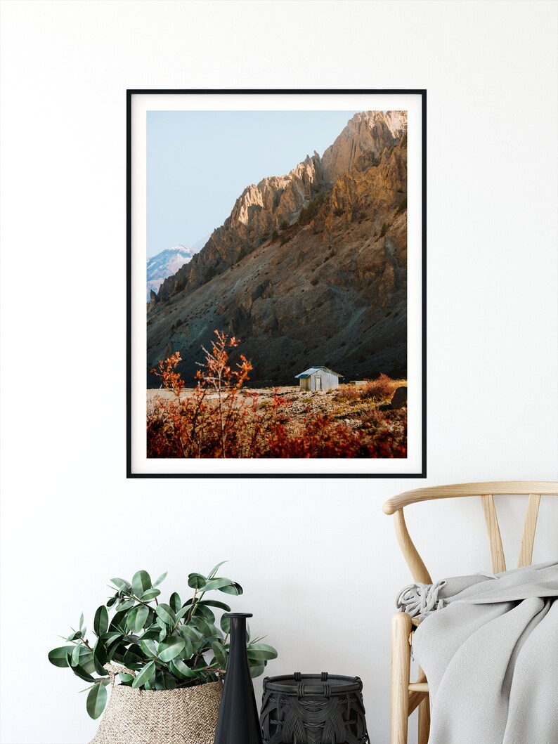 MOUNTAIN SHACK Print, Framed, Canvas Manang Nepal Annapurna Circuit Mountain Landscape Photo Original Wall Art, Home Decor, Gift image 7