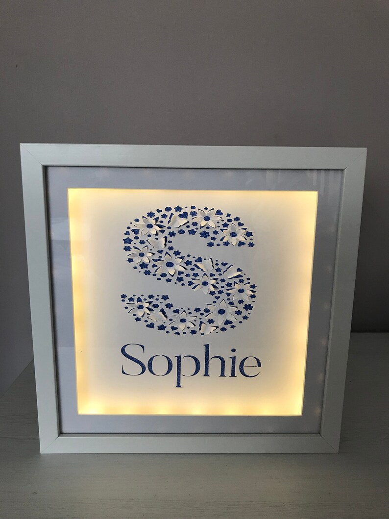 Personalised Box Frame Name Papercut Image 0
