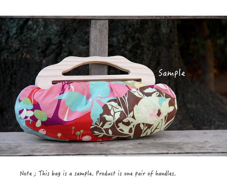 1 pair of Wooden handles for bags handcraft material Etsy