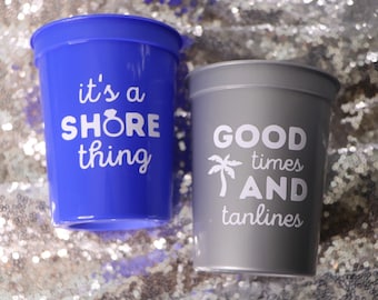 SHORE THING CUP for Tropical Beach Bachelorette Party | Bride’s Last Sail, New Jersey Shore Bachelorette, Atlantic City Bach