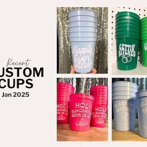 Custom Order and Design: Stadium Cups - Party Plastic Cups - Bachelorette - Bachelor - Birthday - Holiday