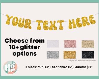 CUSTOM RETRO BANNER - Last Disco Party Decor, Retro Bachelorette, Bach to the 70s, Groovy One, Decades Party, Glitter Card Stock Banner