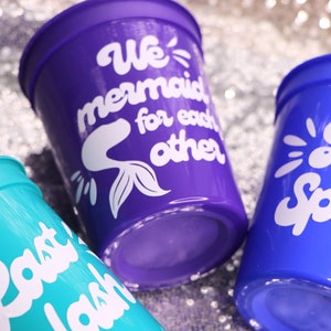 LAST SPLASH MERMAID Cups, Summer Bach, Mermaid Bachelorette, Beach Bach, Bride’s Last Splash, We Mermaid for Each Other, Under the Sea