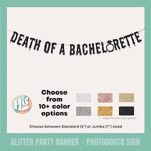 DEATH of a BACHELORETTE Banner for Spooky Boochelorette, Halloween Bachelorette, Ride or Die, Til Death Do Us Part, Emo Bachelorette