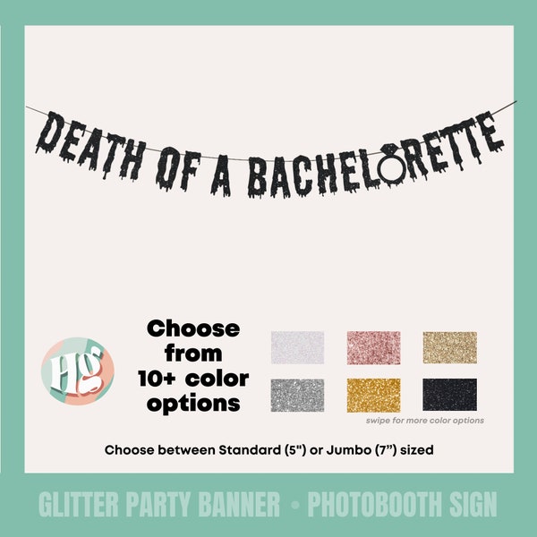 DEATH of a BACHELORETTE Banner for Spooky Boochelorette, Halloween Bachelorette, Ride or Die, Til Death Do Us Part, Emo Bachelorette