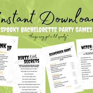 Bachelorette Party Games Spooky Instant Download Bundle Spooky ...