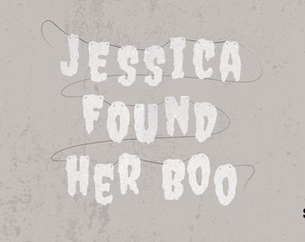 Personalized Bride Found Her Boo Hanging Glitter Banner - Spooky Bachelorette Party Decorations, Halloween Bachelorette, Boochelorette Decor