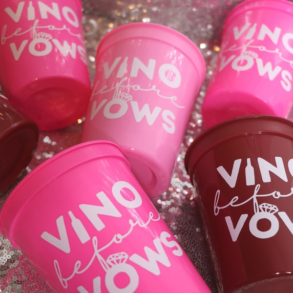 VINO BEFORE VOWS Cups for Vineyard Winery Wine Bachelorette Party | Napa Valley Girls Trip