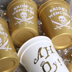 BRIDE’S WENCHES CUPS for Pirate Shipwrecked Bachelorette Party | Pirate Bachelorette, Ahoy Bridesmates, Tropical Island Bachelorette
