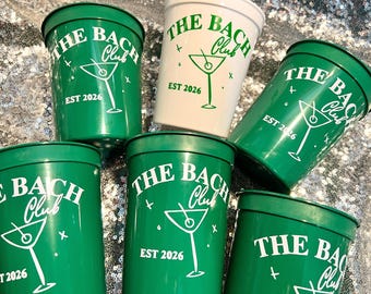 The Bach Club Stadium Cup for Bachelorette Party | Martini Decor, Martinis and Bikinis Theme, Personalized Favors
