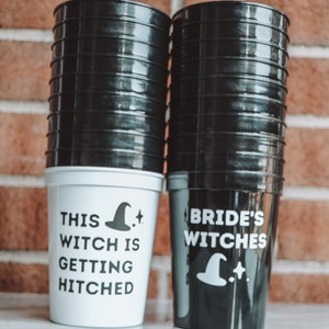 BRIDE’S WITCHES PERSONALIZED Cups for Witchy Bachelorette Party | Witch Getting Hitched, Spooky Boochelorette, Bride’s Coven