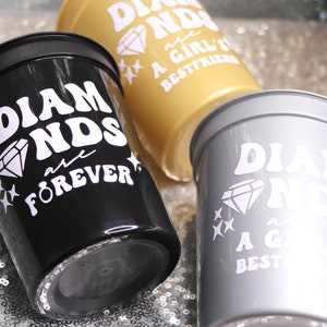 LOS DIAMANTES SON PARA SIEMPRE Copas para despedida de soltera / Las Vegas Bachelorette, Mob Wife Aestetic, Glitz and Glamour theme, Diamantes