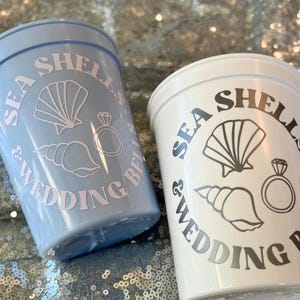 SEASHELLS and WEDDING BELLS Stadium Cup for Bachelorette Party | Last Toast on the Coast, Coastal Grandma, Seashell Decor, Nautical theme