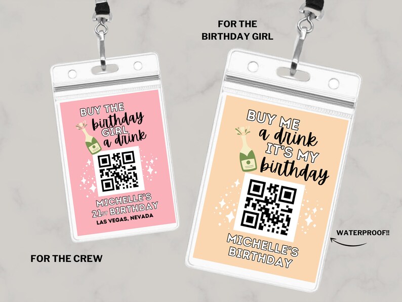 Birthday Personalized Party QR Code Venmo Cash App Waterproof Etsy