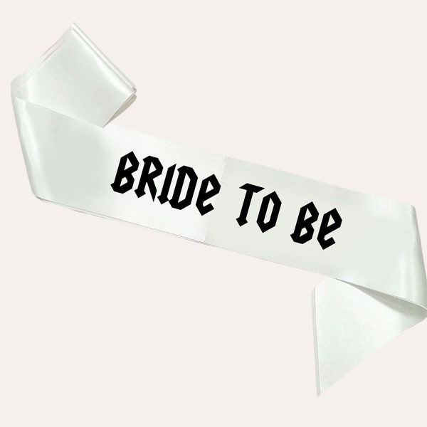 BRIDE TO BE Sash for Emo Punk Rock n Roll Alternative Bachelorette Party | Bride’s Farewell Tour, Emo Bachelorette Favors, Rock n Roll Bride