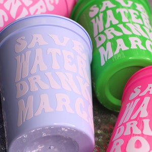 DRINK MARGARITAS Cups for Margs Before Matrimony Bachelorette Party | Save Water Drink Margs, Margs All Day