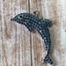 Dolphin rhinestone chunky necklace pendant , Chunky bubblegum charm , Chunky pendant , Chunky charm , 45mm