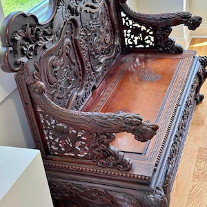 Meiji bench from imperial palace in Kyoto, Japan